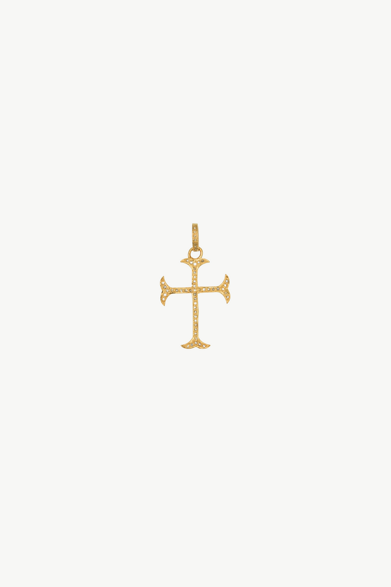Small Thin Fishtail Cross Pendant - Gold-Plate – Harvest